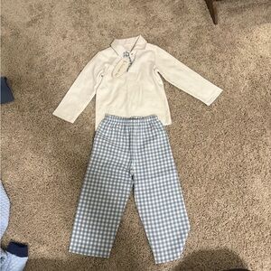 NWT 2T Lullaby Set- Parker pant set blue check